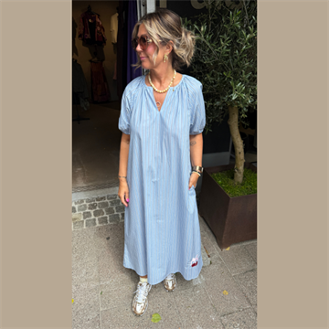 WAUW CHERRY DRESS LIGHT BLUE PRINT - 10224